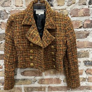 Cache Women's Orange Tweed Blazer